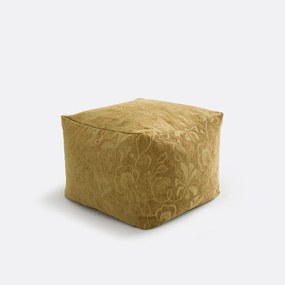 Πουφ από βελούδο με φλοράλ ζακάρ μοτίβο, Sidonie