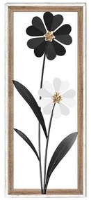 Διακοσμητικό Τοίχου Flower 125-222-349 30,5x3x71,1cm Black-White Metal,Wood