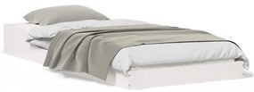 vidaXL Σκελετός Κρεβατιού Λευκό 90 x 210 cm Μασίφ ξύλο πεύκου
