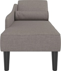 vidaXL Ανάκλιντρο Taupe Υφασμάτινο με Μαξιλάρια