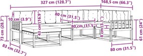 vidaXL Σειρά Καναπέ Εξωτερικού 5 pcs Λευκό και Μπεζ Πολυεστέρας