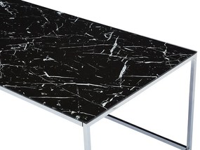 Τραπεζάκι σαλονιού Concept 55 204, Μαύρο, Ασημί, 45x60x120cm, Γυαλί, Γωνιακό | Epipla1.gr