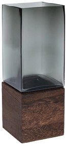 Βάζο Γυάλινο-Ξύλινο Γκρι-Καφέ 10x25εκ. iliadis 91957