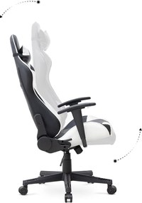 Καρέκλα γραφείου Gaming Alonso Megapap από τεχνόδερμα χρώμα λευκό - μαύρο 67x70x125/135 εκ.
