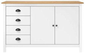 vidaXL Μπουφές Hill Λευκός 130x40x80 εκ. από Μασίφ Ξύλο Πεύκου