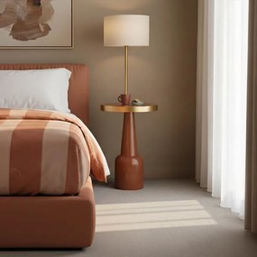 Βοηθητικό τραπέζι Easyful Inart σάπιο μήλο-χρυσό μέταλλο Φ40x65εκ 40x40x65 εκ.