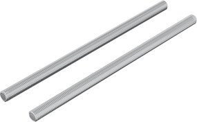 vidaXL Ράβδοι Με Σπείρωμα 2 pcs Ασημί M6 x 120 χλμ Μέταλλο