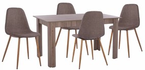 Τραπεζαρία HM11618.03 (Σετ 5τμχ) 140x80x77 Brown Four Seater