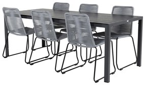 Σετ Τραπέζι και καρέκλες Dallas 3722, Polyξύλο, Σχοινί, Μέταλλο | Epipla1.gr