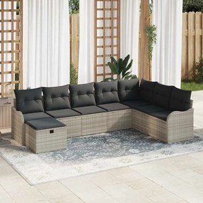 vidaXL Σετ Καναπέ Κήπου 8 pcs Ανοιχτό γκρι 287,5 x 177,5 x 85 εκ.