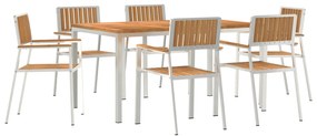 vidaXL Σετ κήπου vitaXL 7 τεμαχίων Συμπαγές Ξύλο Teak