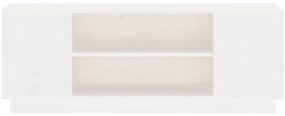 vidaXL Έπιπλο Τηλεόρασης Λευκό 110x35x40,5 εκ. από Μασίφ Ξύλο Πεύκου