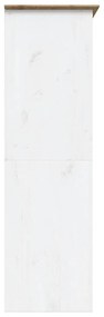 Ντουλάπα BODO Λευκή/Καφέ 151,5x52x176,5 εκ. Μασίφ Ξύλο Πεύκου - Καφέ