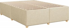 vidaXL Κρεβάτι Boxspring με Στρώμα Κρεμ 140x190 εκ. Υφασμάτινο