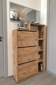 Stewehome Ντουλάπι Παπουτσιών με Ράφια καρυδιά 90x32x143 cm