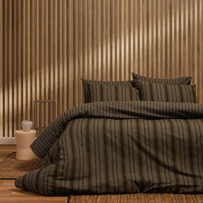 Σεντόνια King Size (Σετ) Melinen Jun Anthracite Καφέ Με Λάστιχο 180x200+32