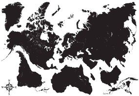Διακοσμητικά αυτοκόλλητα τοίχου Black Map Ango