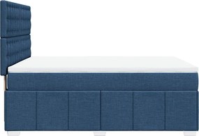 vidaXL Κρεβάτι Boxspring με Στρώμα Μπλε 140x190 εκ. Υφασμάτινο
