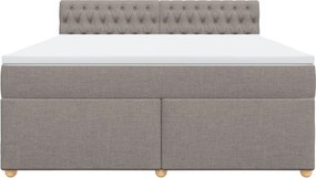 vidaXL Κρεβάτι Boxspring με Στρώμα Taupe 180x200 εκ. Υφασμάτινο