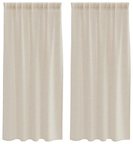 vidaXL Κουρτίνες με κουρτίνες 2 pcs Άμμος 140 x 175 εκ. Πολυεστέρας