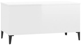vidaXL Τραπεζάκι Σαλονιού Γυαλ. Λευκό 90x44,5x45 εκ. Επεξεργ. Ξύλο