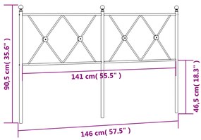 vidaXL Κεφαλάρι Λευκό 140 εκ. Μεταλλικό