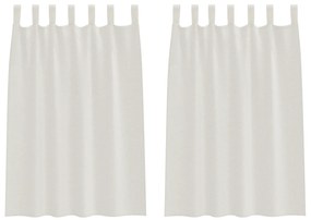 vidaXL Κουρτίνες με κουρτίνες 2 pcs Κρεμ 140 x 140 εκ. Πολυεστέρας