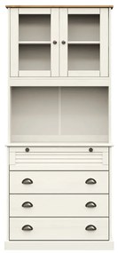 vidaXL Βιτρίνα VIGO Λευκή 80 x 40 x 176 εκ. από Μασίφ Ξύλο Πεύκου
