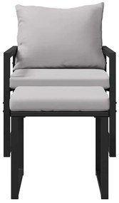 vidaXL Εξωτερικά Έπιπλα με μαξιλάρι 4 pcs Ανοιχτό γκρι Πολυεστέρας