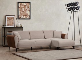 Corner Sofa-Bed Aren Right - Beige, Cinnamon Beige
Cinnamon