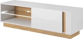 Έπιπλο τηλεόρασης 36146-ARCW-STV Λευκό+Λευκό High Gloss+Grandson 138,1x45,5x40cm