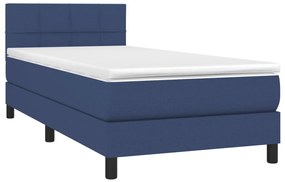 vidaXL Κρεβάτι Boxspring με Στρώμα &amp; LED Μπλε 80x200 εκ. Υφασμάτινο