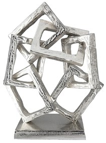 Διακοσμητικό ArteLibre Τετράγωνα Ασημί Αλουμίνιο 13.5x34x37cm