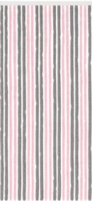 vidaXL Κουρτίνα εντόμων Chenille Ασημί Γκρι και Ροζ 90 x 200 cm