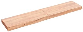 vidaXL Ράφι Τοίχου Ανοιχτό Καφέ 140x30x(2-6)εκ. Επεξ. Μασίφ Ξύλο Δρυός