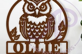 Intra απο ξύλο plywood 3mm-4mm πάχος – Όνομα κουκουβάγιας Επιγραφή τοίχου, Personalized Δίασταση 40x30 cm INTRAFABR-120869443