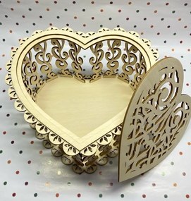 Σετ των 2 Intra απο ξύλο plywood 3mm-4mm πάχος – Filigree Heart Gift Box File 35x40 cm INTRAVECTRY-MY556005
