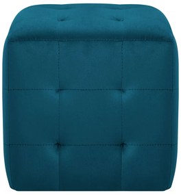 vidaXL Σκαμπό Πουφ 2 τεμ. Μπλε 30 x 30 x 30 εκ. από Βελούδινο Ύφασμα