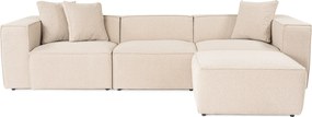 Corner Sofa Lora (L1-O1-1R-POUFFE ) - Peach Peach