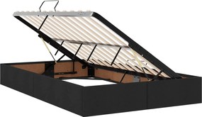 vidaXL Κρεβάτι Οθωμανικού Τύπου Μαύρο 120 x 200 cm ύφασμα