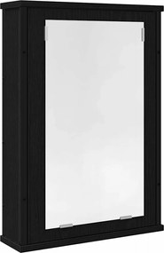 vidaXL Ντουλάπι Καθρέφτη Μπάνιου Μαύρο Δρυς 42 x 12 x 60 εκ. από Τεχνητό Ξύλο