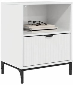 vidaXL Κομοδίνα με συρτάρι 2 pcs Γυαλιστερό λευκό 49 x 36 x 61 εκ