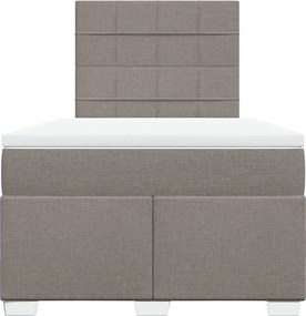 vidaXL Κρεβάτι Boxspring με Στρώμα Taupe 120x200 εκ. Υφασμάτινο