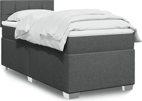 vidaXL Κρεβάτι Boxspring με Στρώμα Σκούρο Γκρι 80x200 εκ. Υφασμάτινο