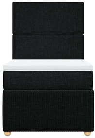 vidaXL Κρεβάτι Boxspring με Στρώμα Μαύρο 80 x 200 εκ. Υφασμάτινο