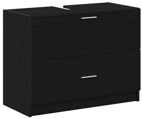 vidaXL Ντουλάπι Νεροχύτη Μαύρη Οξυά 78 x 37 x 59 cm Επεξεργασμένο ξύλο