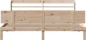 vidaXL Bed Frame 2 τμχ. Φυσικό 200 x 200 cm Solid pine wood, Plywood