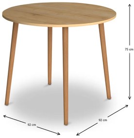 Τραπέζι Cruz Megapap από μελαμίνη χρώμα oak 92x92x75εκ.