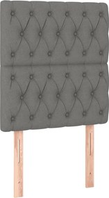 vidaXL Κρεβάτι Boxspring με Στρώμα Σκούρο Γκρι 80x200 εκ. Υφασμάτινο