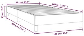 Πλαίσιο Κρεβατιού Boxspring Κρεμ 100x200 εκ. Υφασμάτινο - Κρεμ